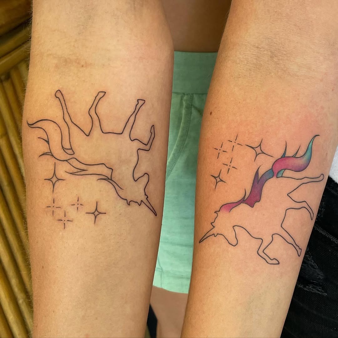 Whimsical unicorn tattoos with magical vibes Tattoo Design