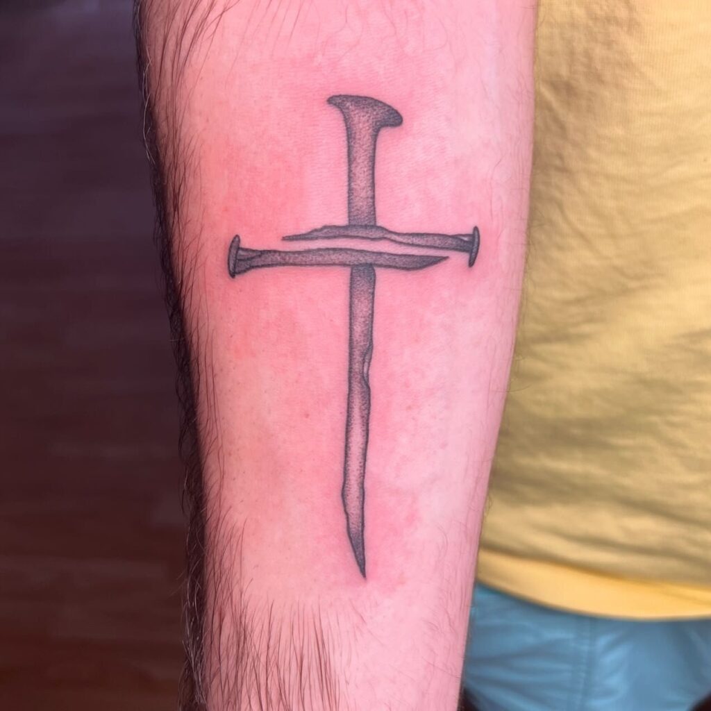 Bold Abstract Cross Arm Tattoo Tattoo Design