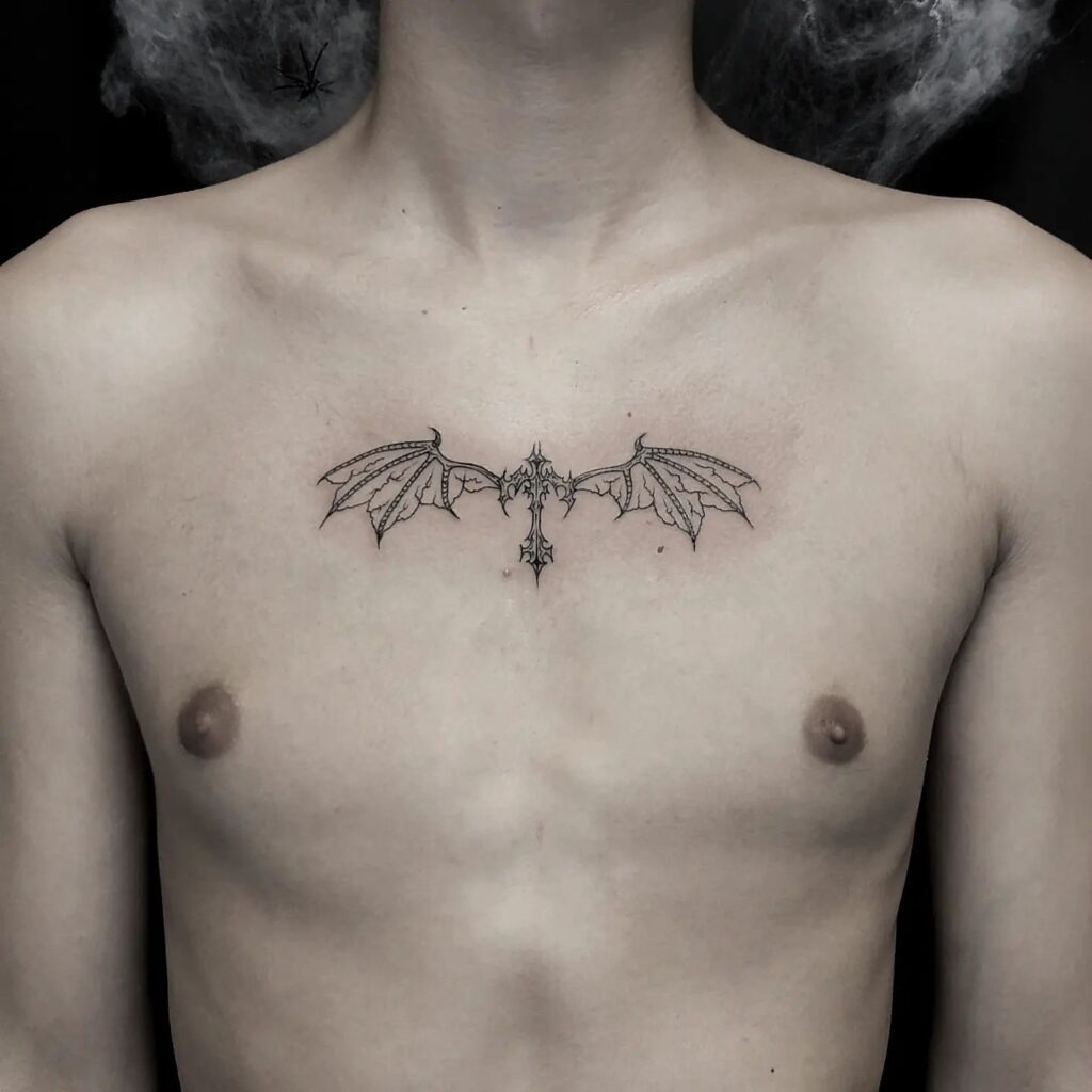 Cross with Barbell Tattoo Tattoo Design