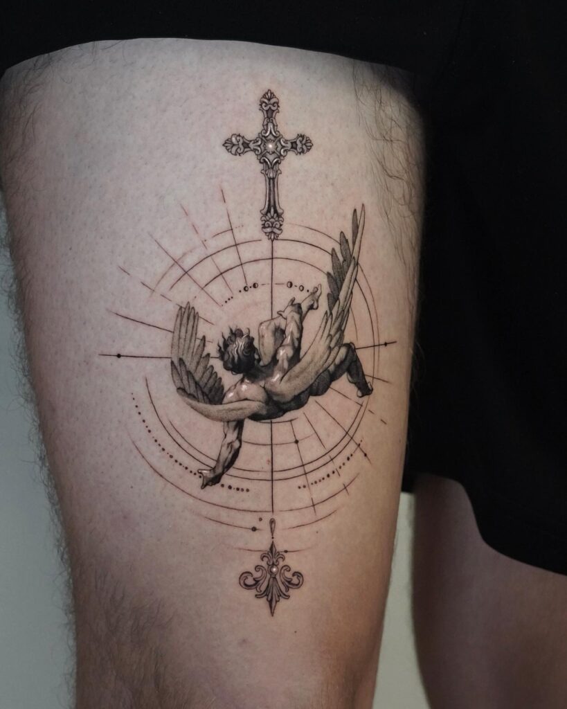 Praying Hands with Rosary and Cross Forearm Tattoo Tattoo Design