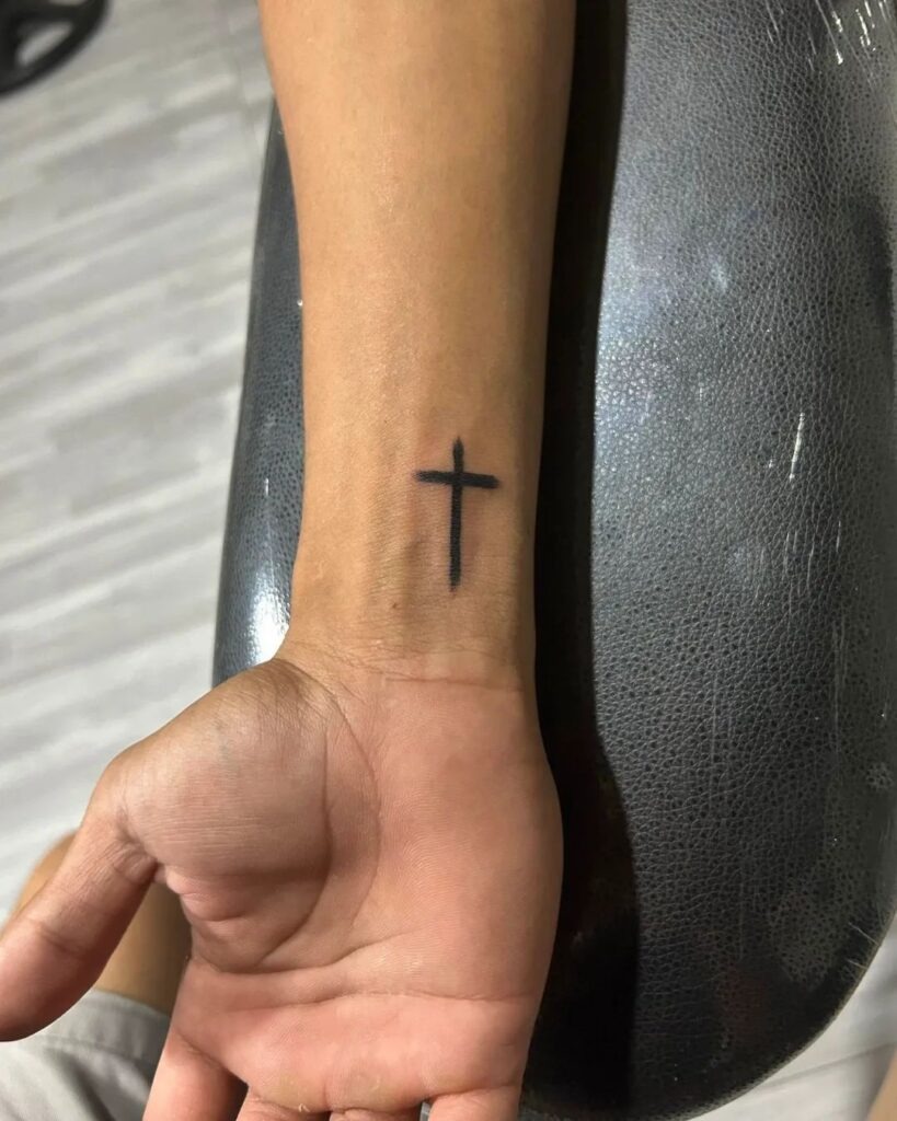 Simple Ornate Cross Back Tattoo Tattoo Design