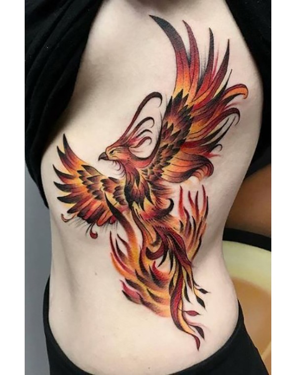 The Dragon Flying to the Moon Tattoo Design