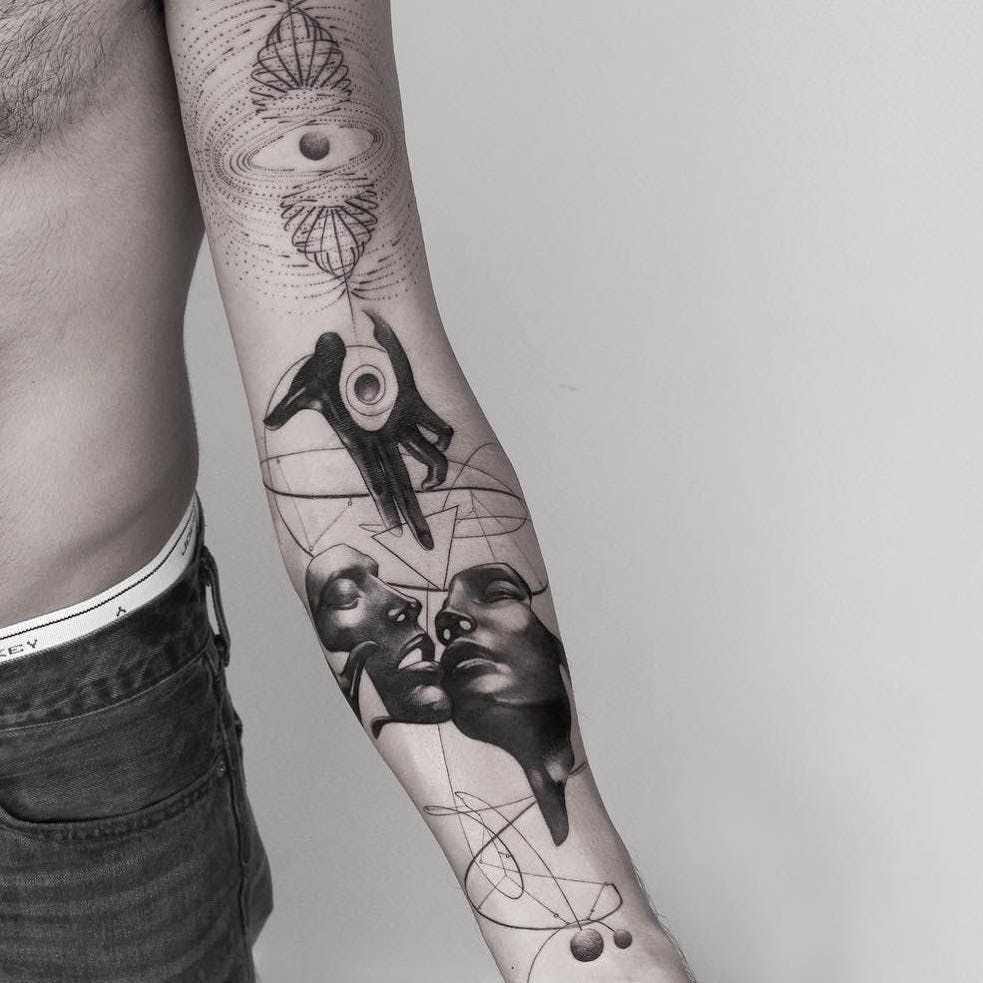 The Flurry of Black-and-White Targets Tattoo Ideas Tattoo Design