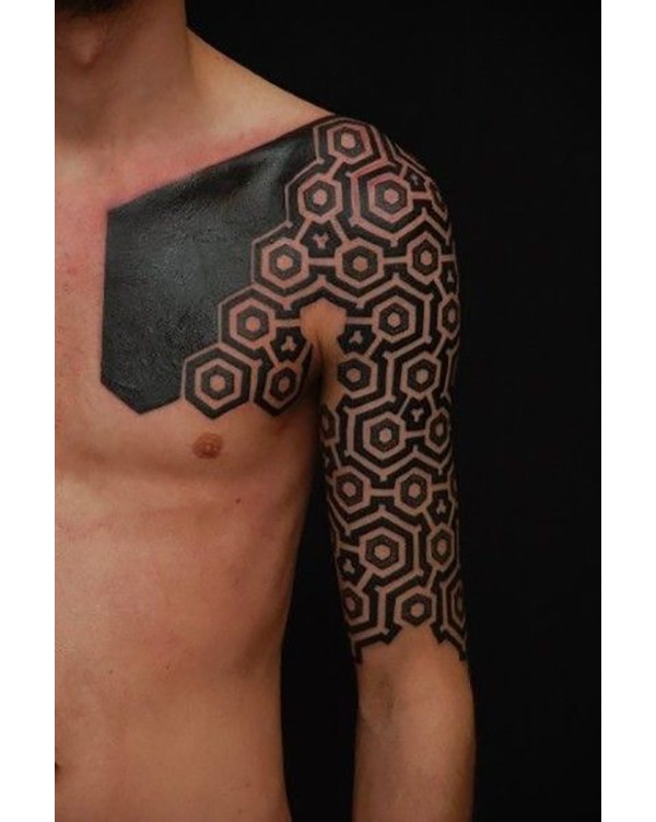 The Highly-Detailed Honeycomb Map Tattoo Ideas Tattoo Design