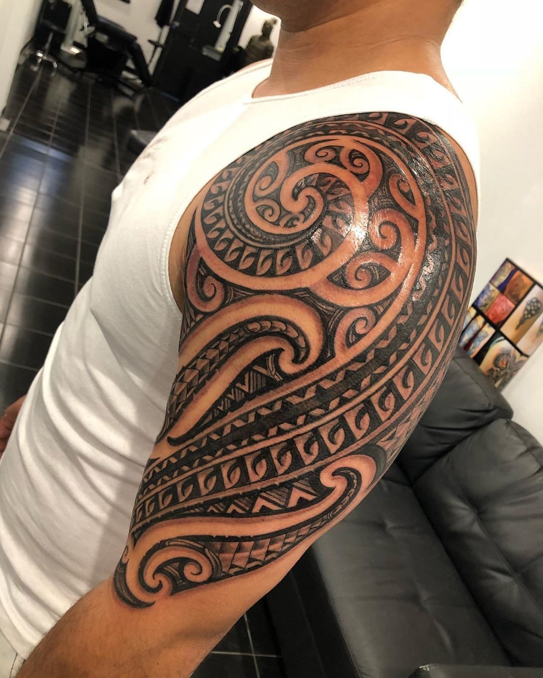 The Shaded Abstract Calf Tattoo Ideas Tattoo Design