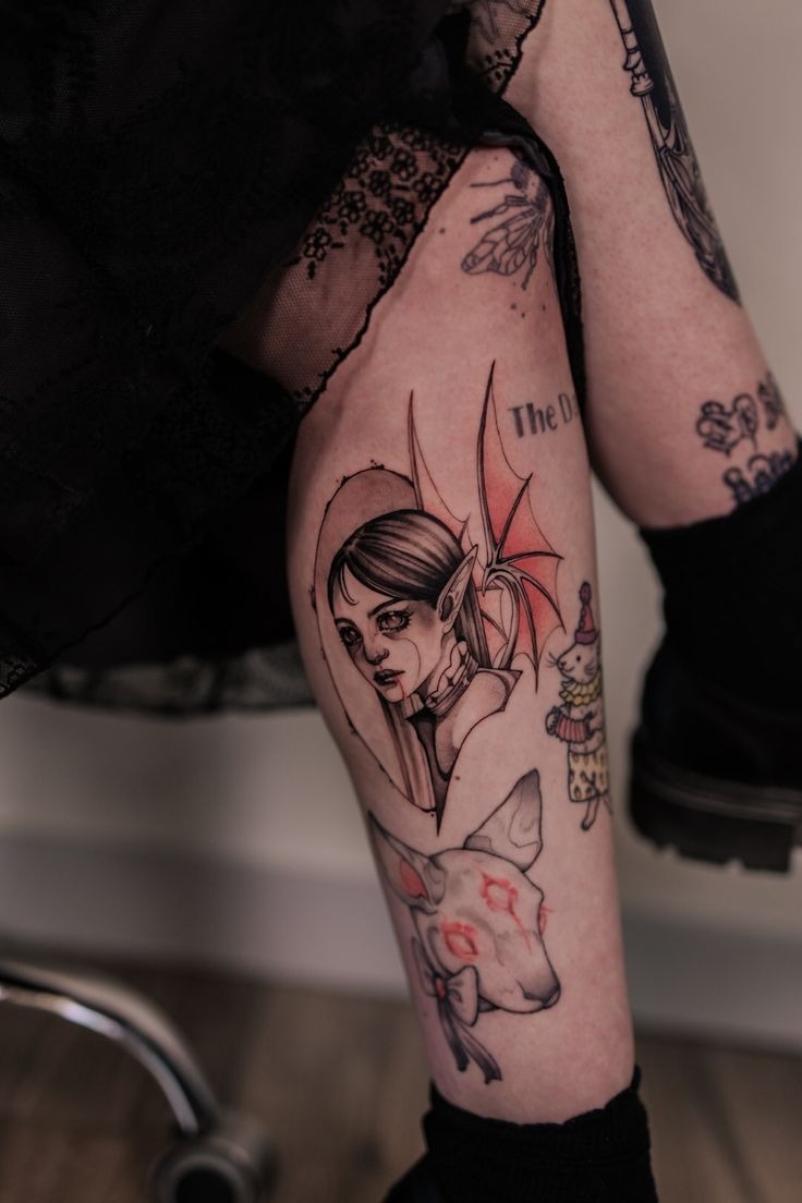 Classic Dracula Horror Portrait Tattoo Tattoo Design