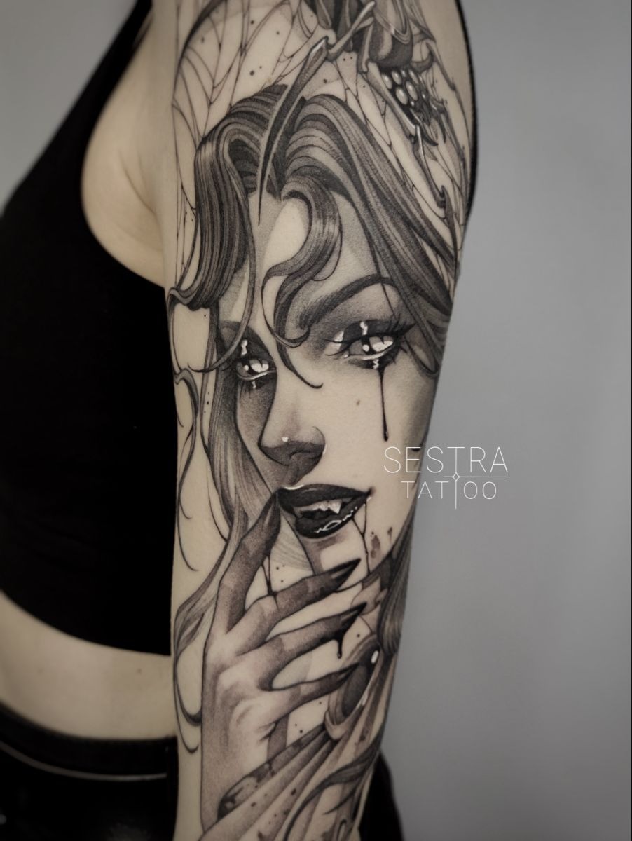Cute Baby Vampire Flash Tattoo Tattoo Design