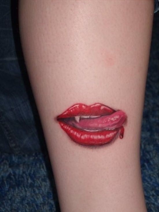 Delicate Vampire Script Tattoo Tattoo Design