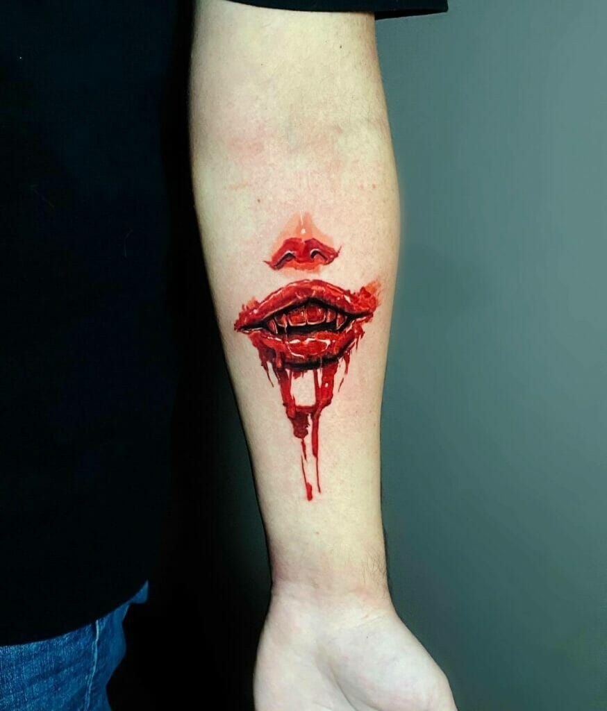 Neo-Traditional Vampire Girl Tattoo Tattoo Design