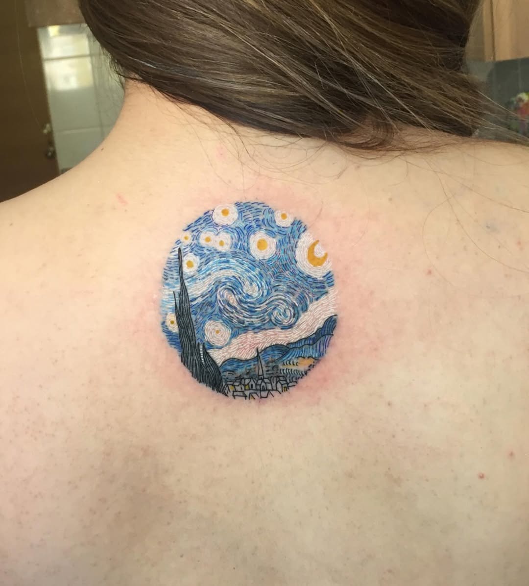 A stunning Van Gogh-inspired tattoo design. Tattoo Design