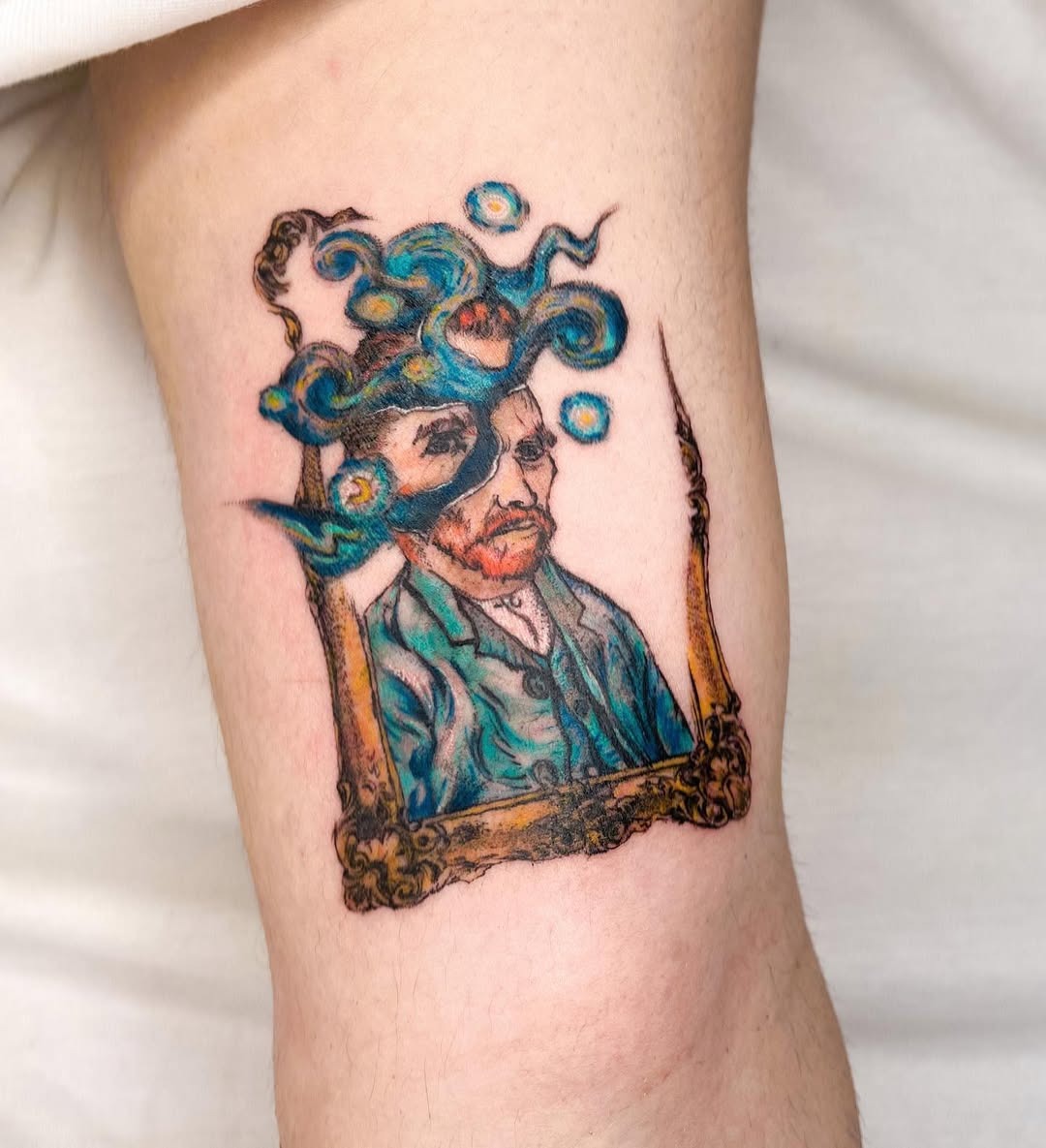 A unique Vincent van Gogh portrait tattoo. Tattoo Design
