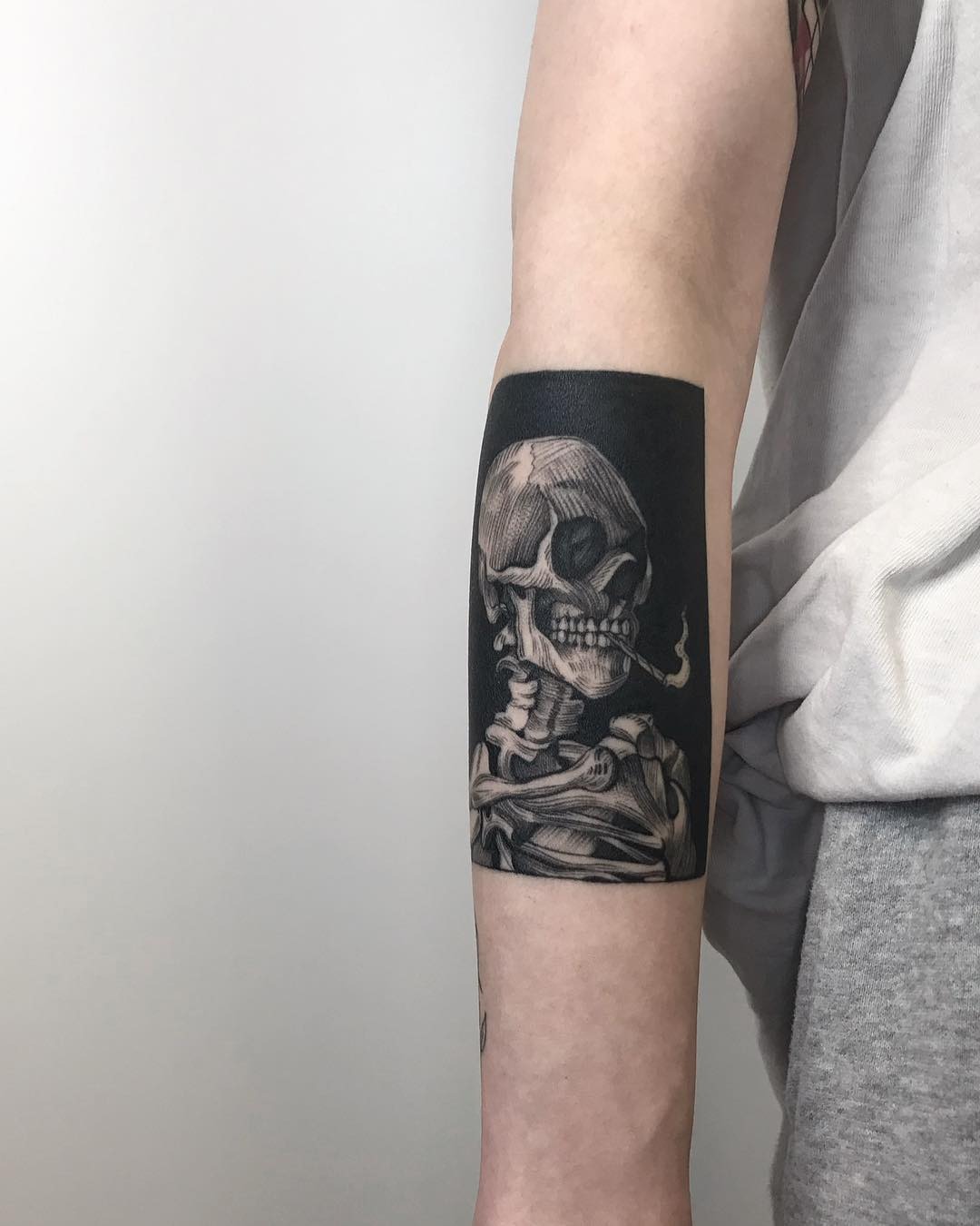 Artistic skeleton tattoo with deep character Tattoo Design