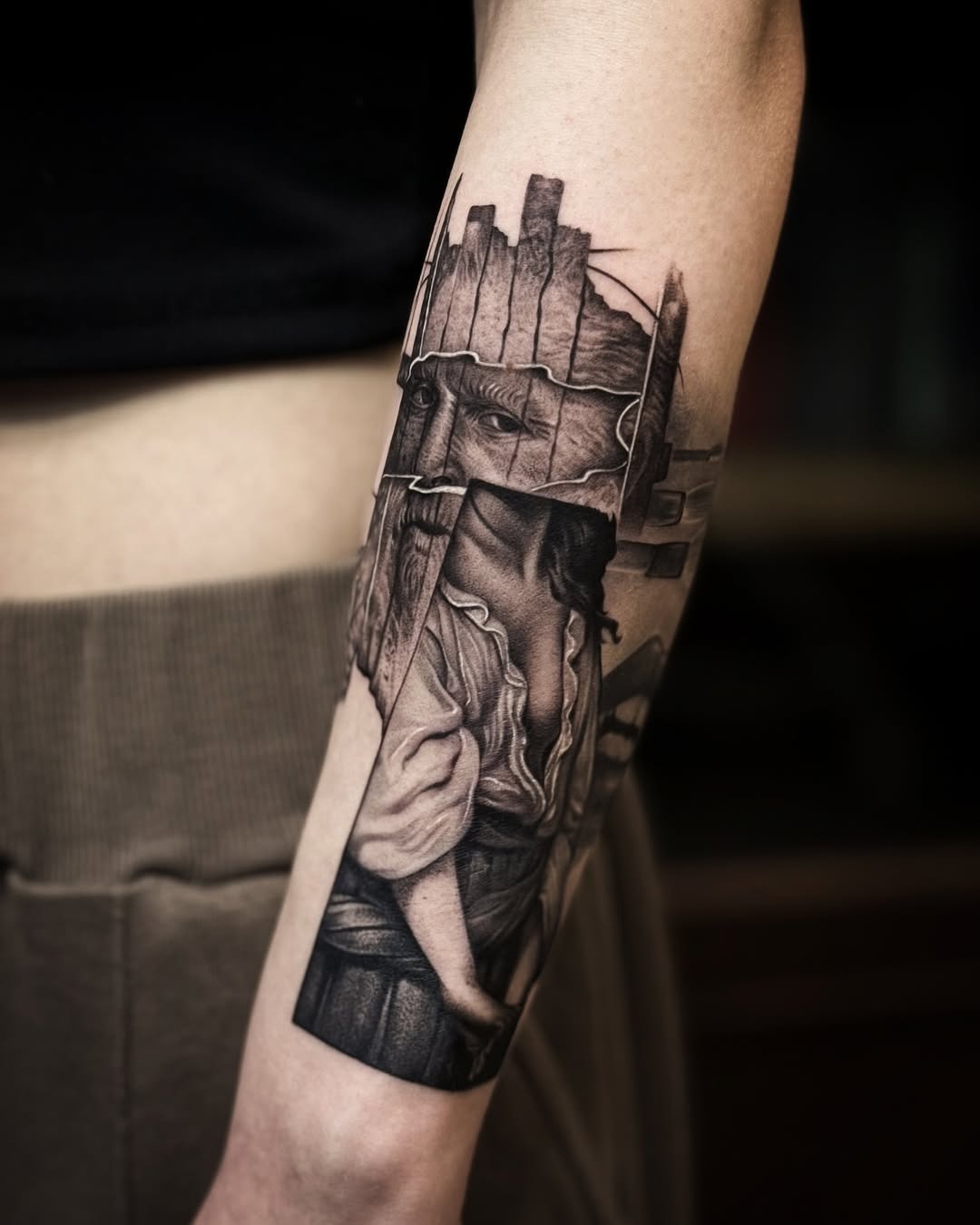 Stunning Black and Gray Van Gogh Tattoo Art Tattoo Design