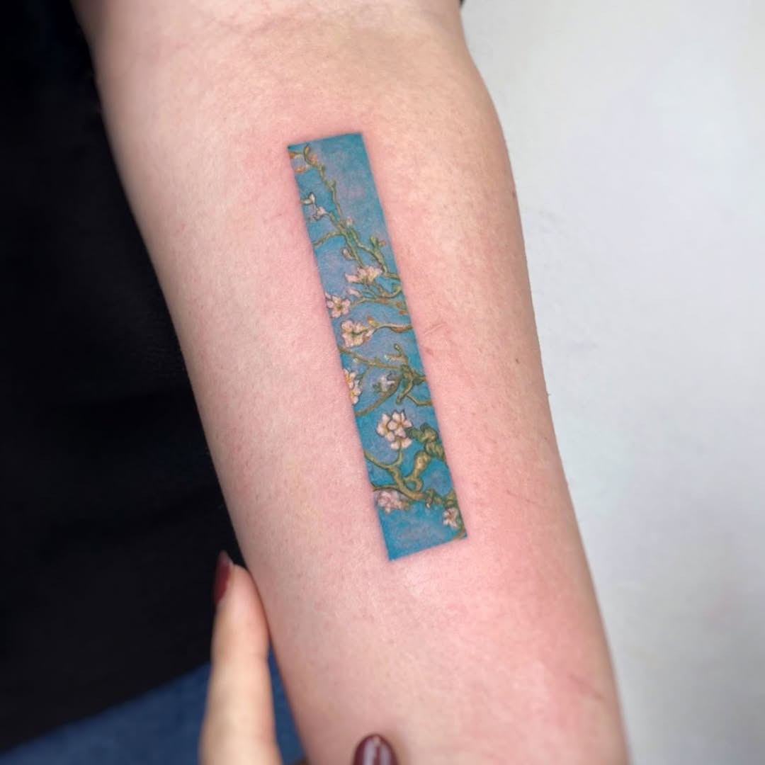 Stunning Blossoms Inspired by Van Gogh’s Art Tattoo Design