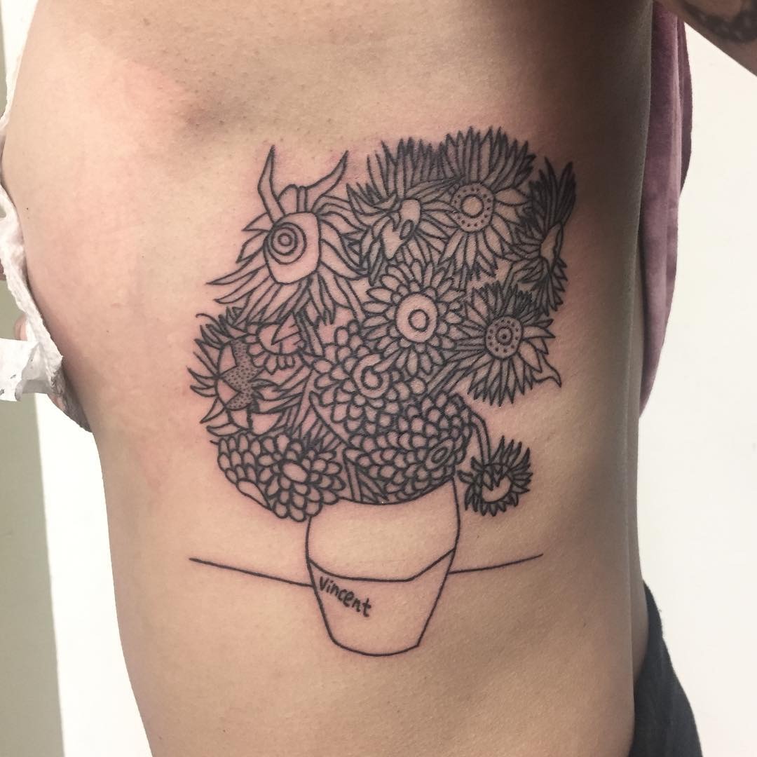 Stunning homage to Van Gogh’s floral artistry Tattoo Design