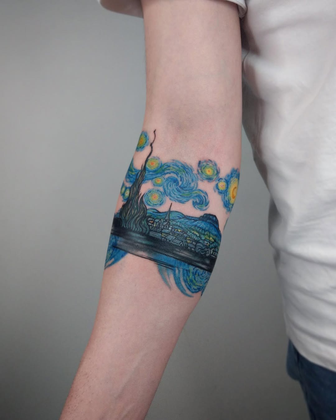 Stunning Starry Night inspired tattoo design Tattoo Design