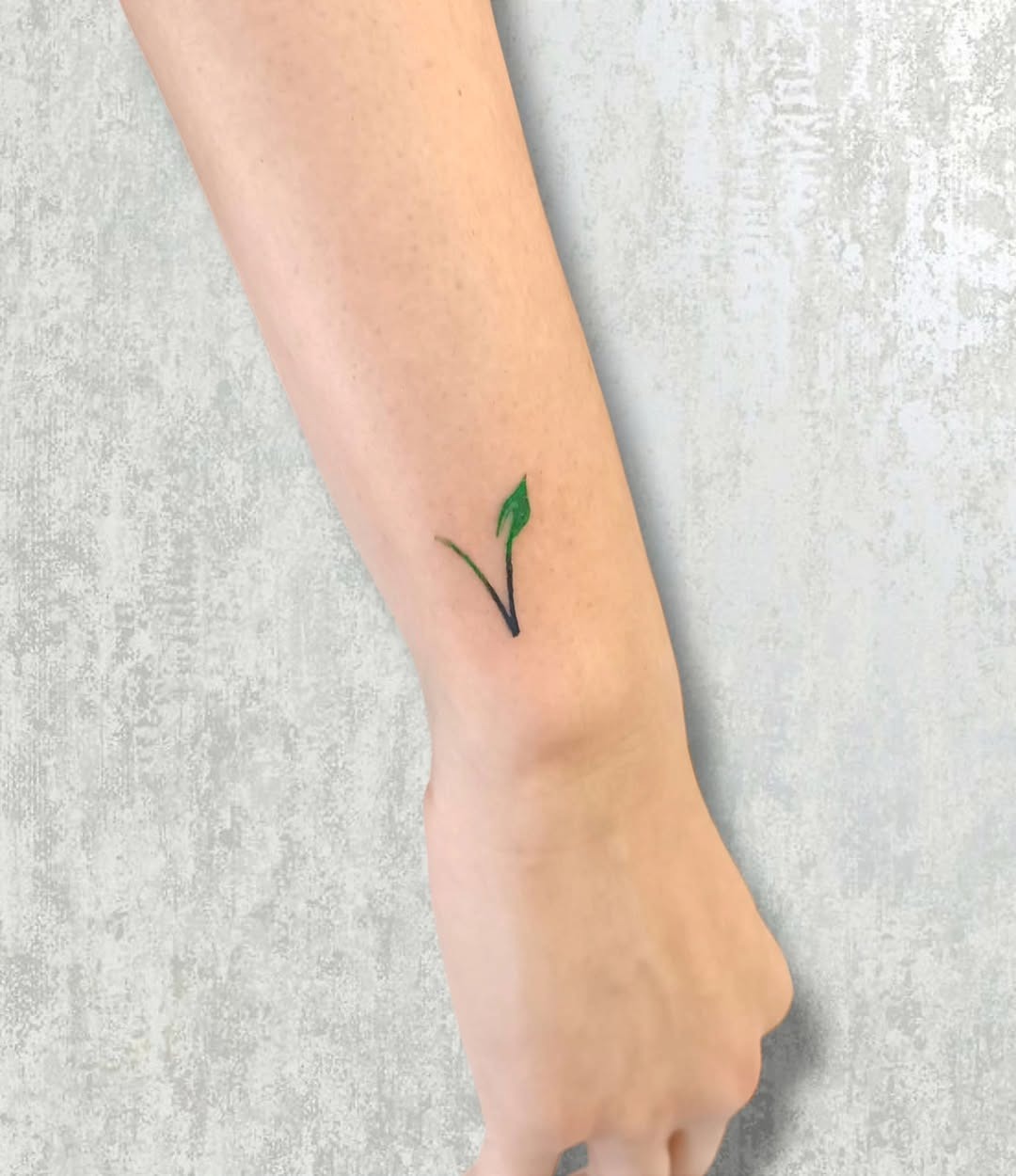 Delicate Leaf Tattoo Symbolizing Vegan Values Tattoo Design
