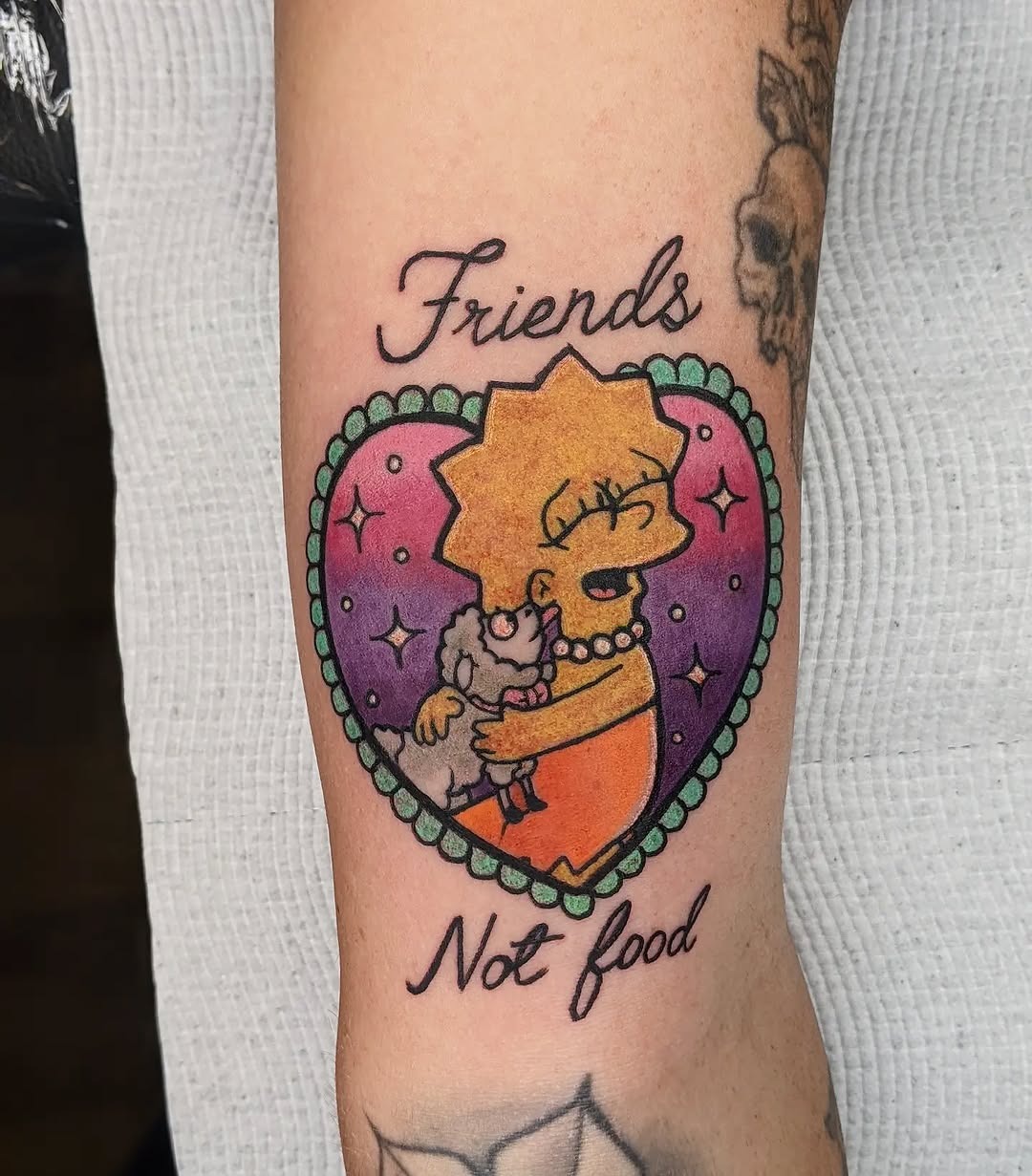 Lisa Simpson promotes veganism and friendship Tattoo Design