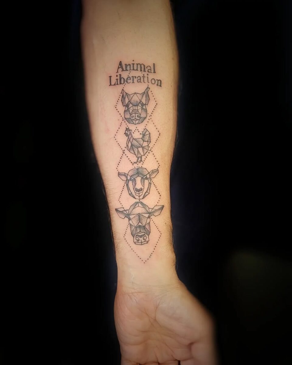 Powerful message of animal rights through ink Tattoo Design