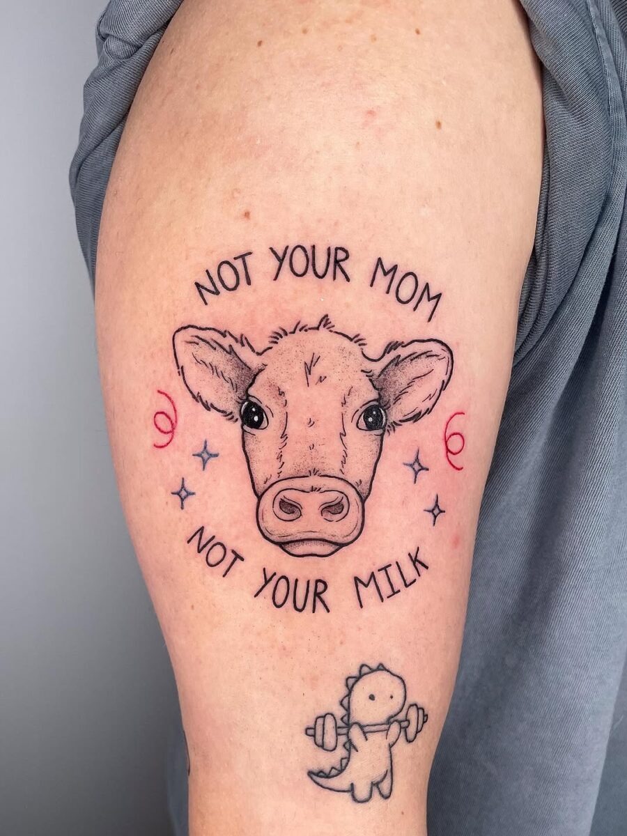 Powerful vegan message through creative art Tattoo Design