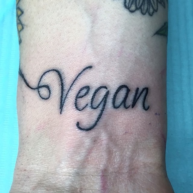 Stylish vegan tattoo for a plant-based lifestyle Tattoo Design