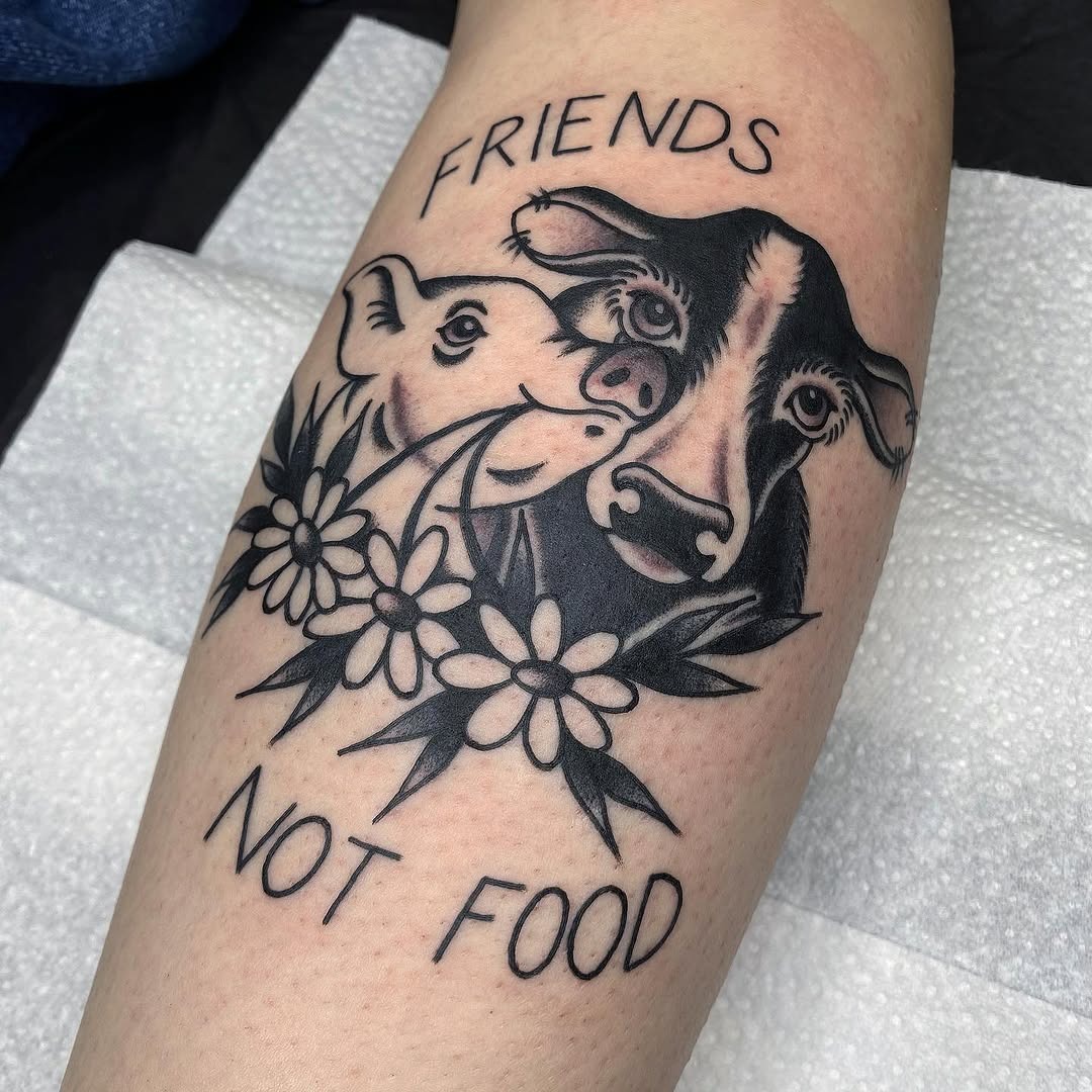 Symbolizing compassion for animals and veganism Tattoo Design