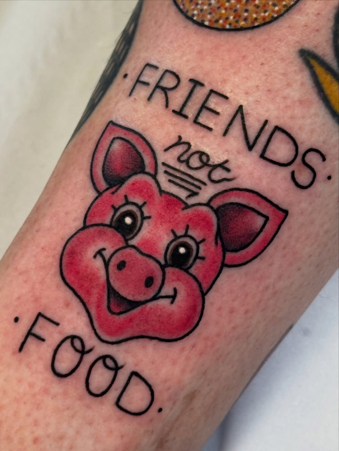 Vibrant vegan tattoo promoting animal welfare Tattoo Design
