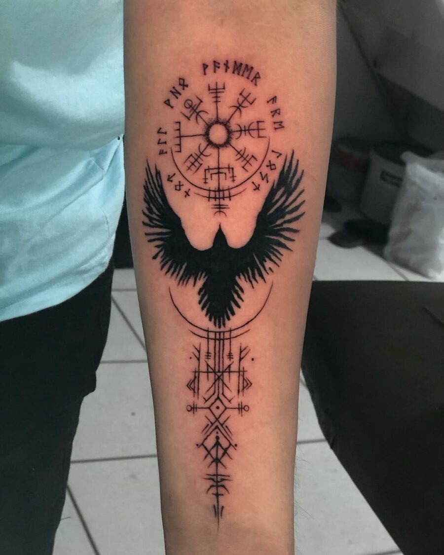 A striking minimalist vegvisir tattoo design Tattoo Design