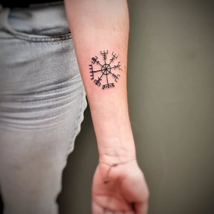 Symbolic Vegvisir Tattoo on Forearm Tattoo Design