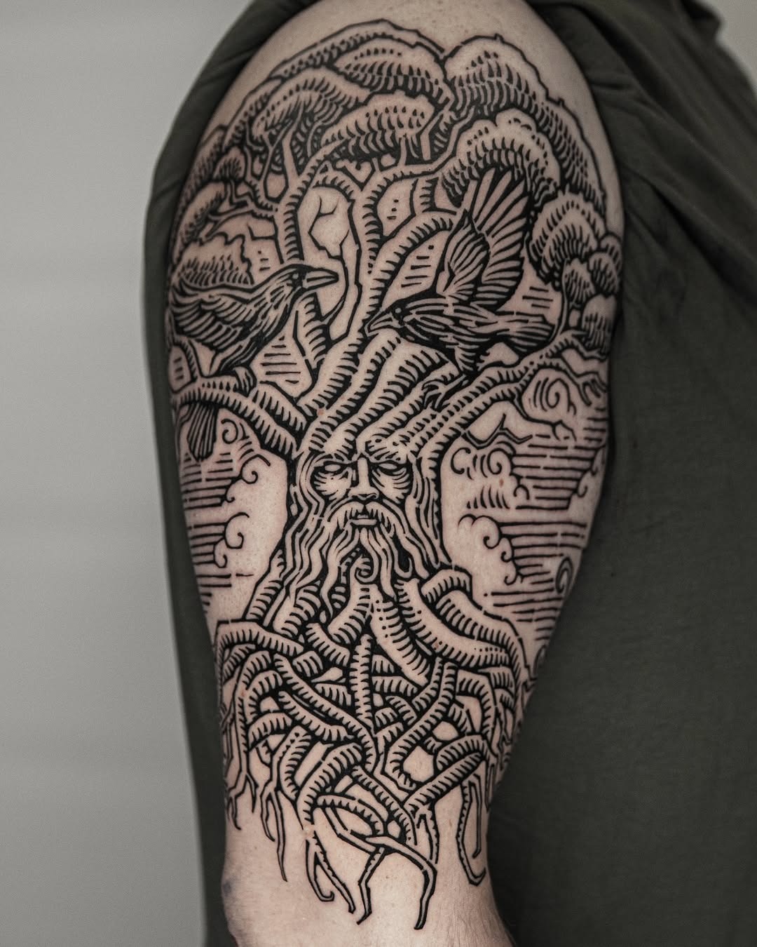 Intricate tree of life viking tattoo art Tattoo Design