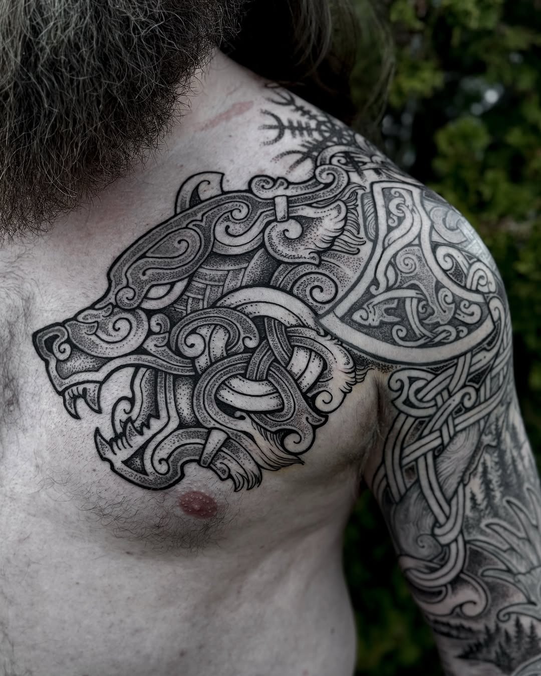 Intricate Viking Wolf Tattoo Design Tattoo Design