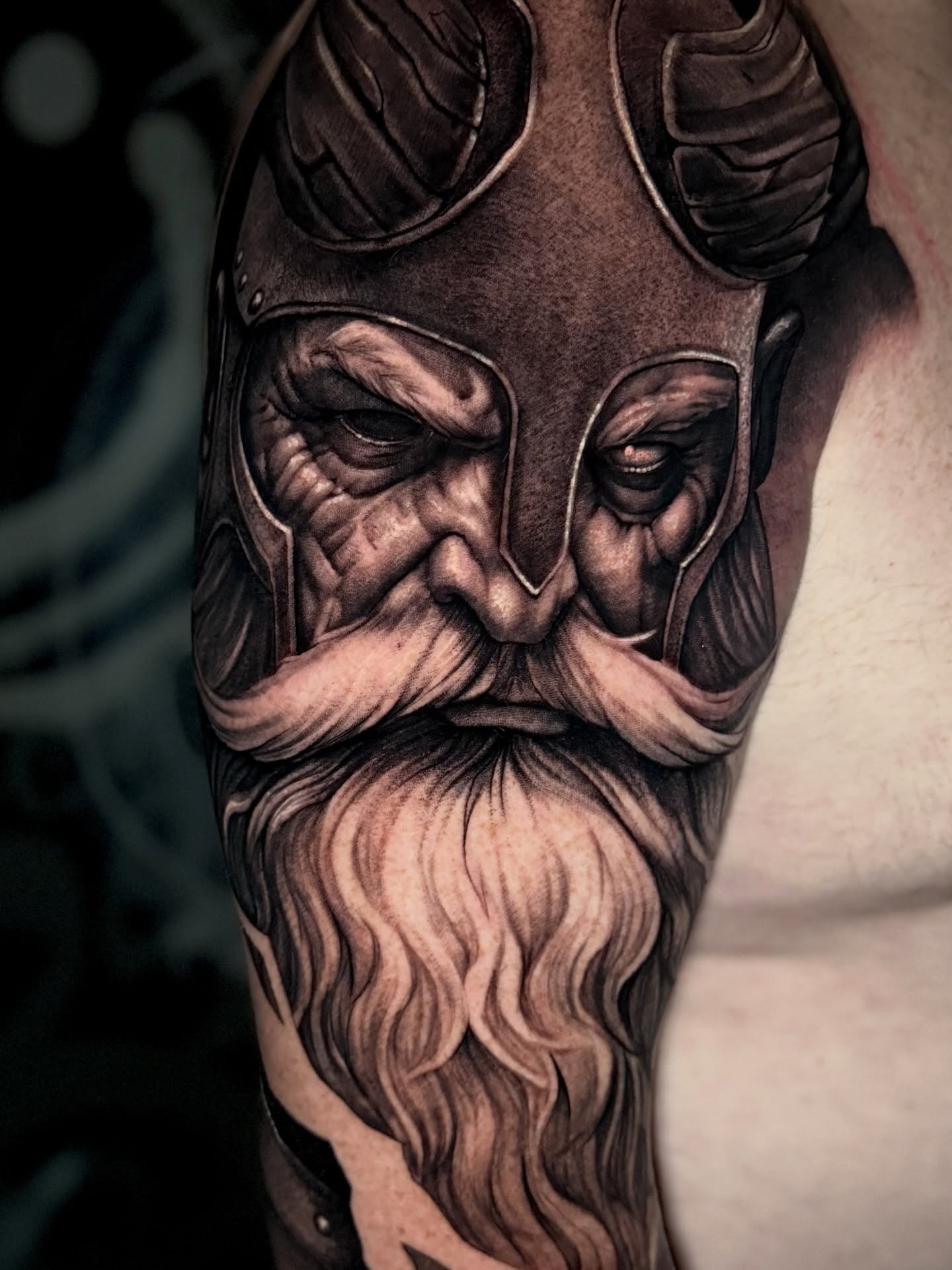 Viking Elder Warrior Helmet Tattoo Tattoo Design