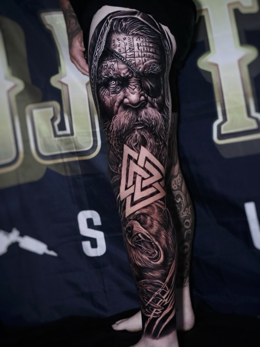 Viking Warrior Woman With Sword Tattoo Tattoo Design