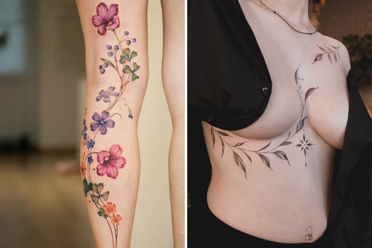 56+ Vine Tattoo Ideas That Are Elegant, Natural, and Full of Meaning Featured Lookbook Collage