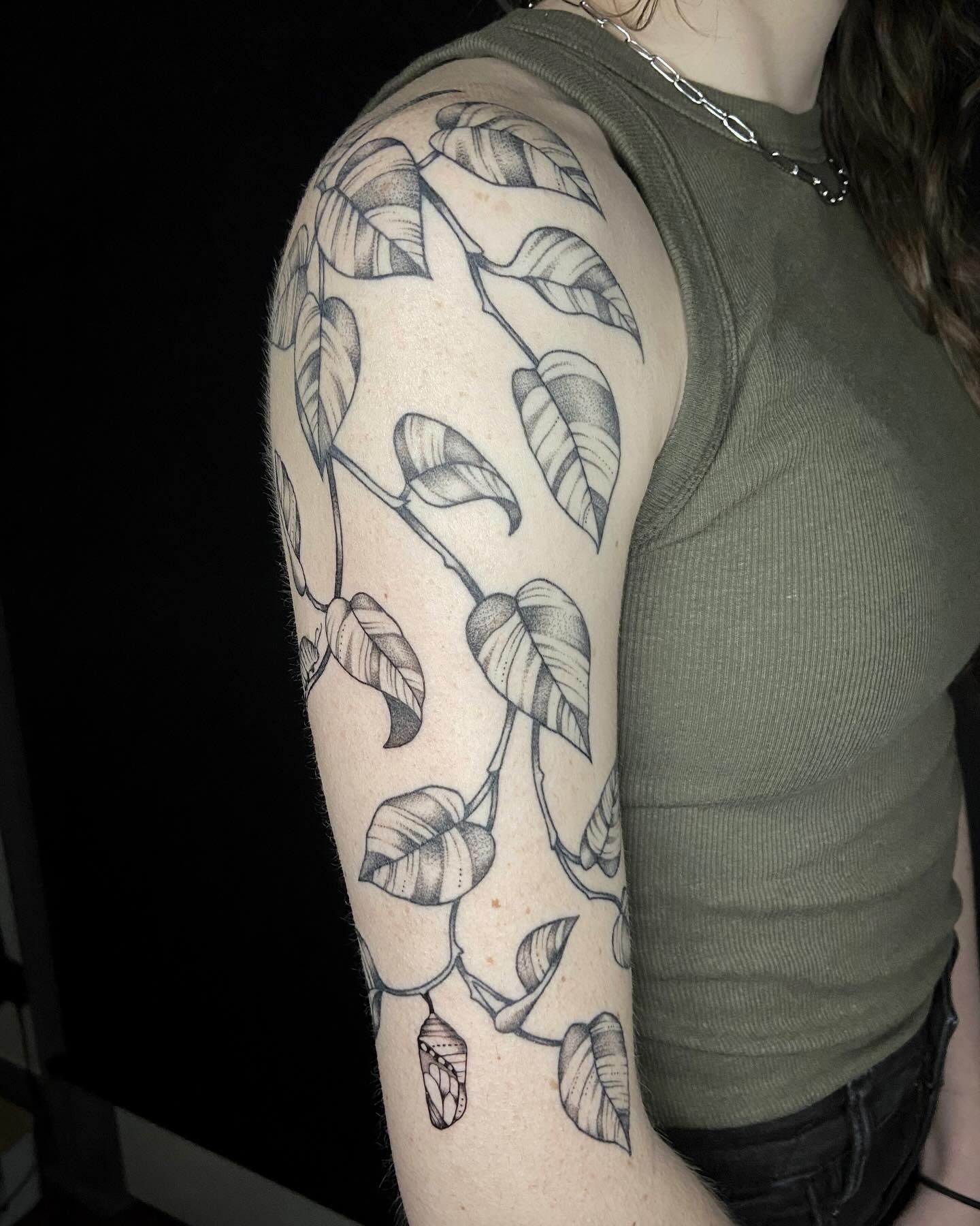 Vine and Leaves Sleeve Tattoo Tattoo Design