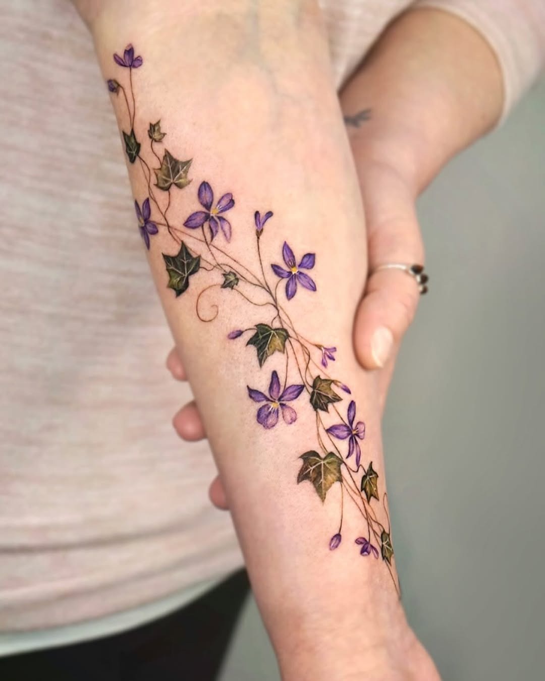 Elegant Violet Floral Tattoo Design Tattoo Design