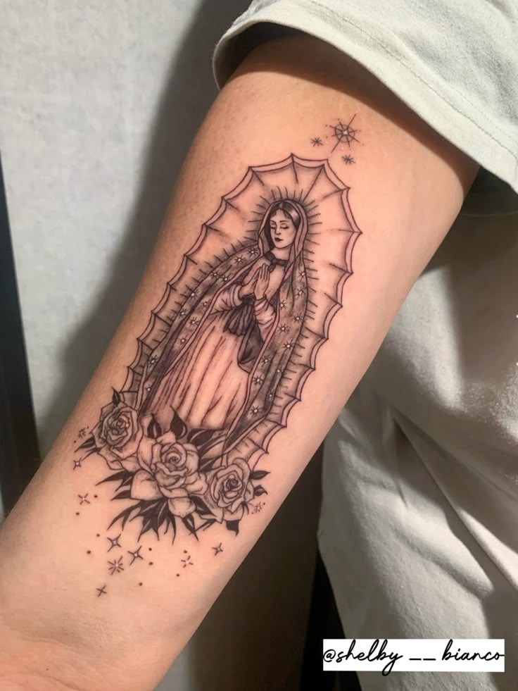 Soft Starry Virgin Tattoo Tattoo Design