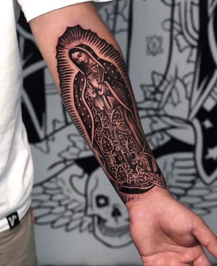Dual Spirituality - Jesus and the Blessed Virgin Tattoo Design