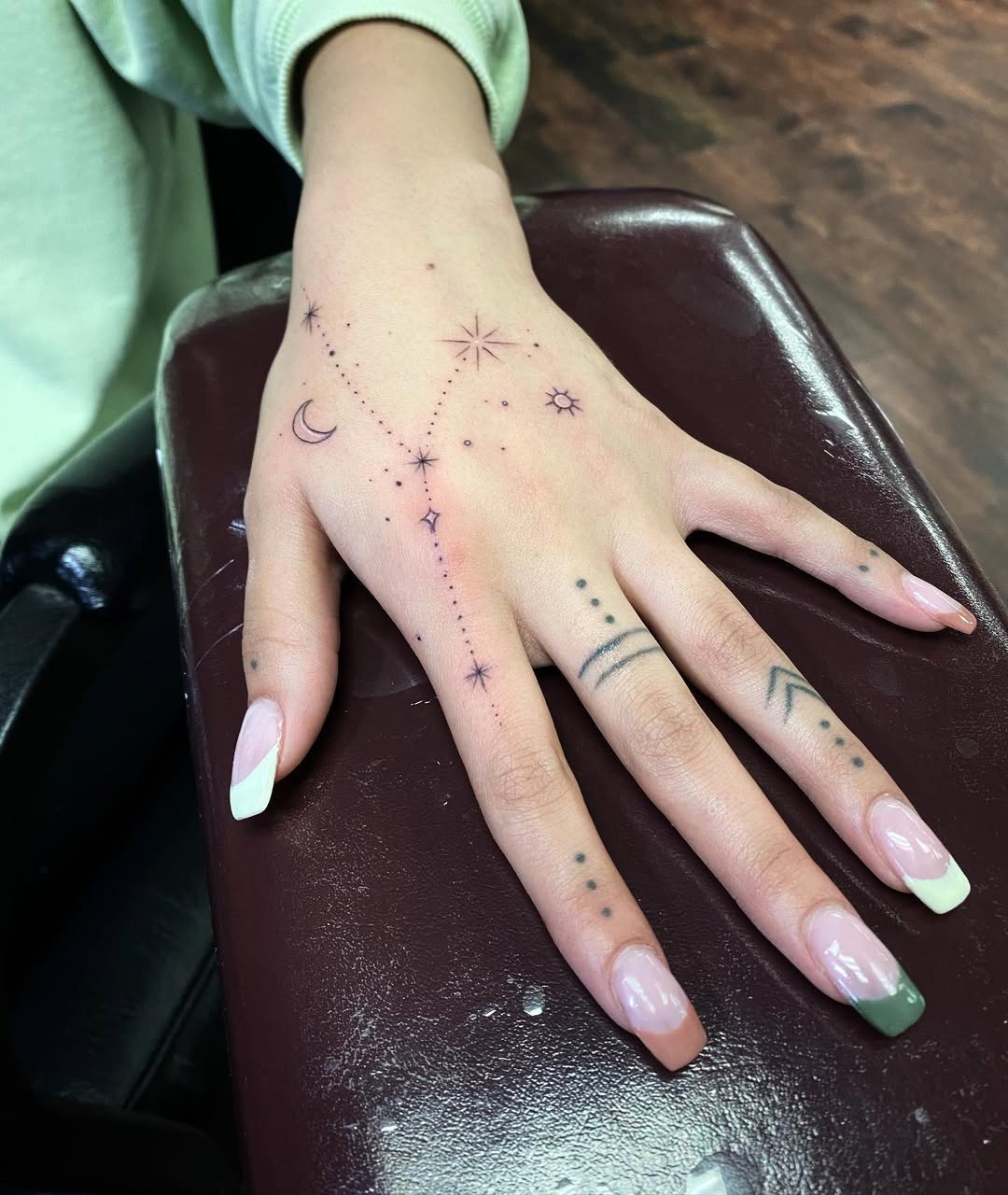 Celestial Virgo Constellation Hand Tattoos Tattoo Design