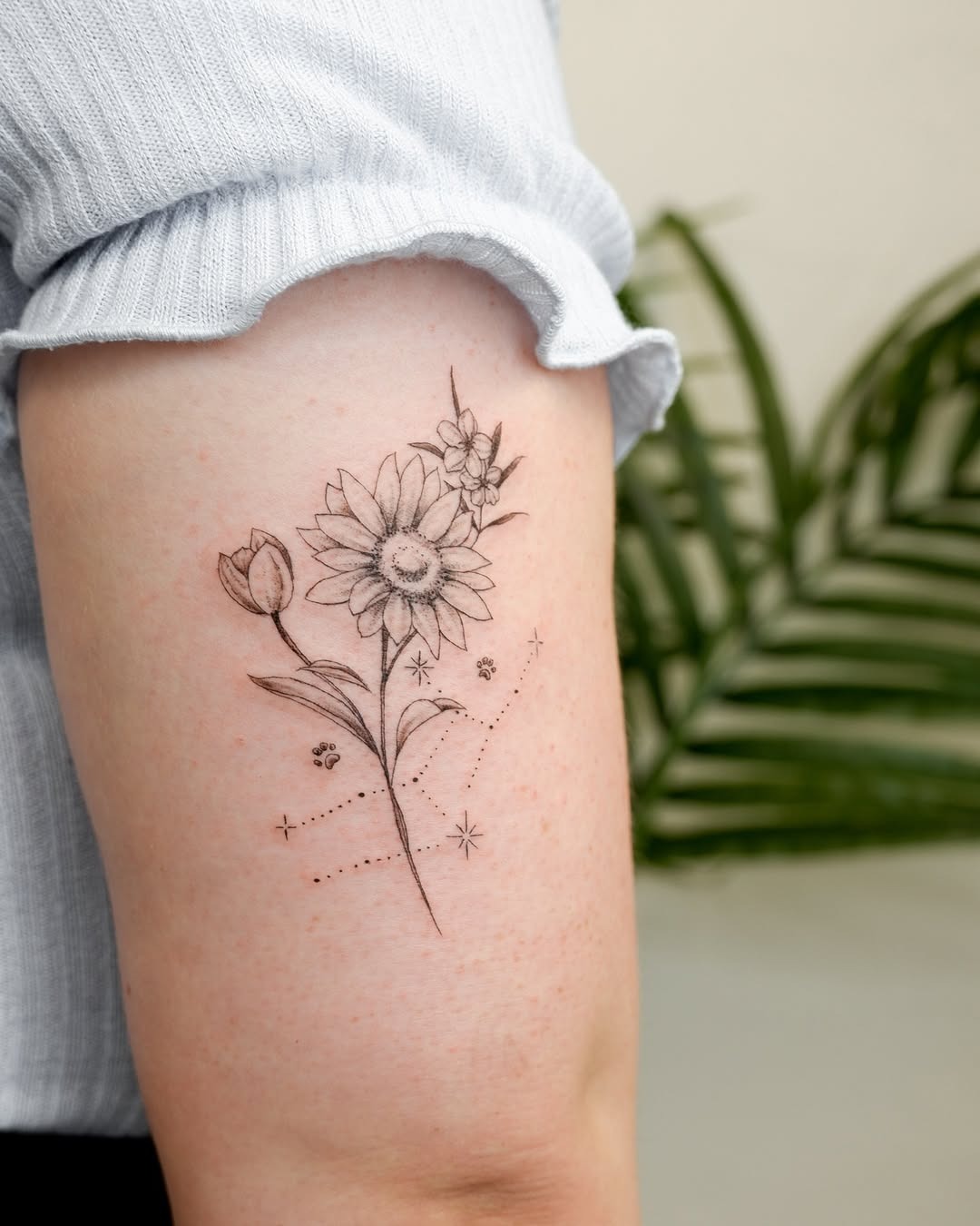 Elegant floral Virgo tattoo design on the arm Tattoo Design