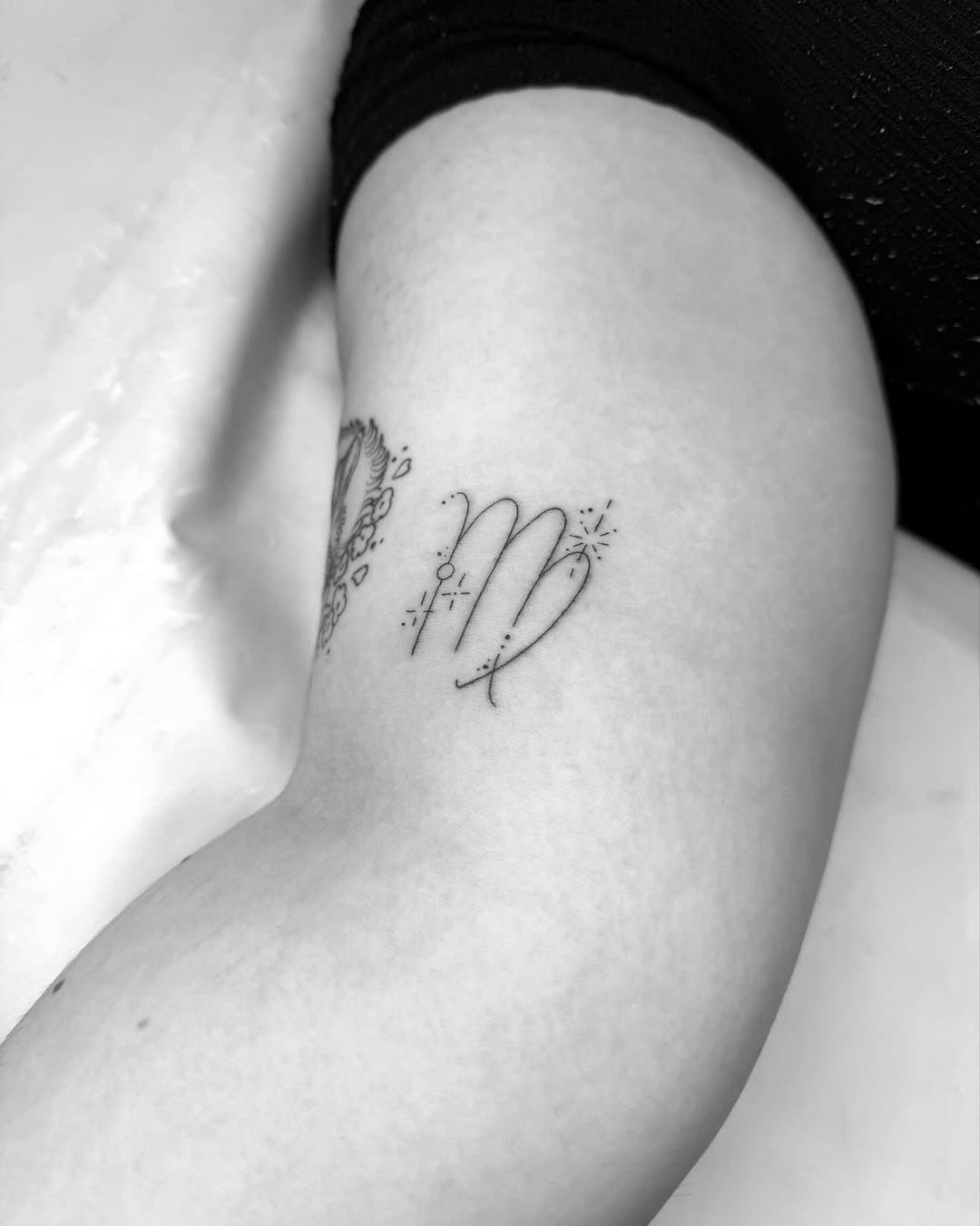 Elegant minimalist Virgo zodiac tattoo inspiration Tattoo Design