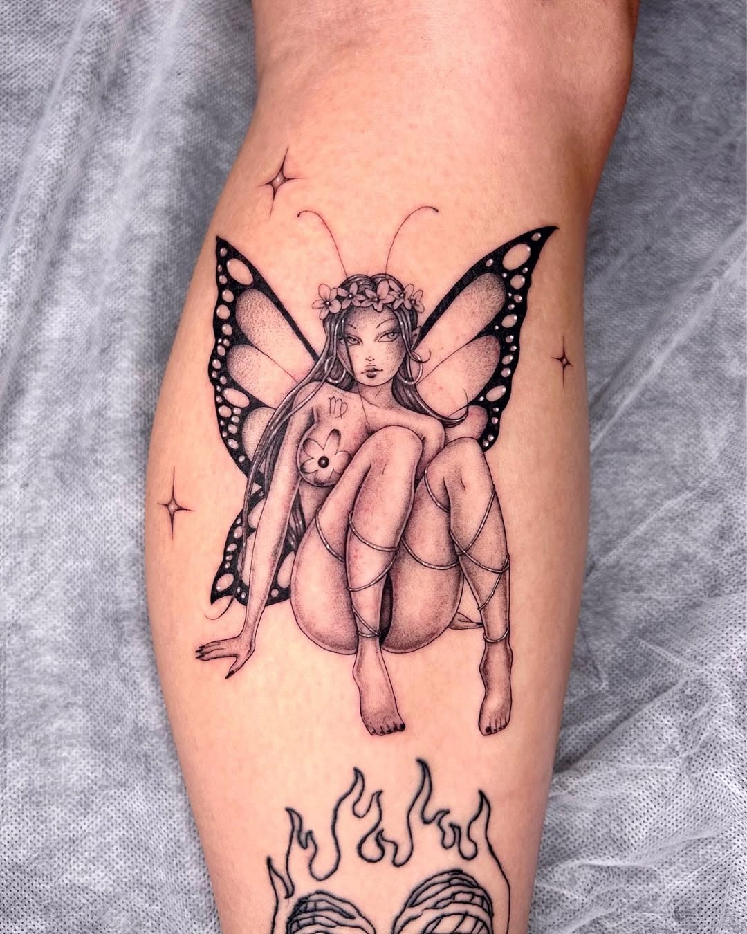 Gorgeous Virgo butterfly tattoo design with elegance Tattoo Design