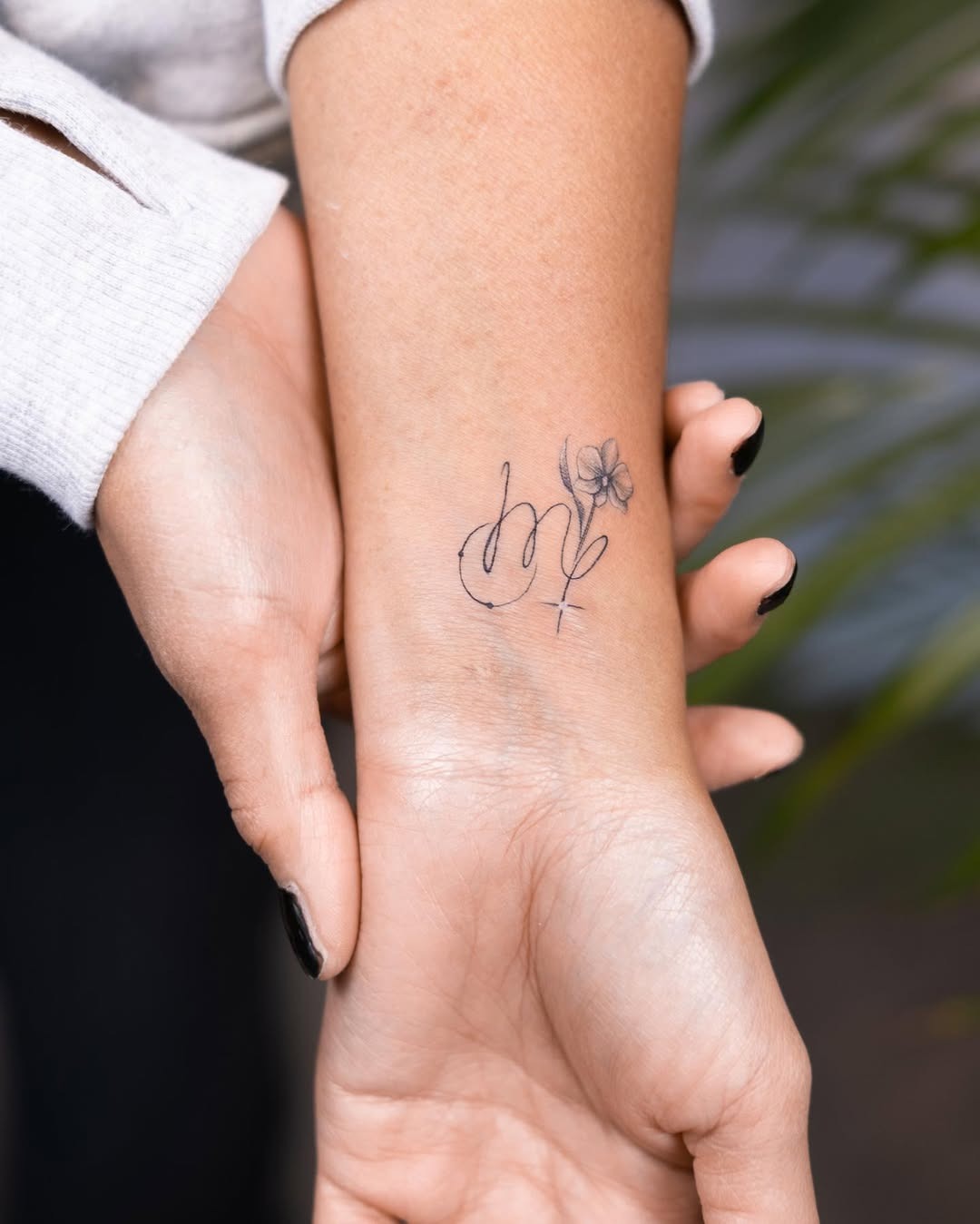 Minimalist Virgo Tattoo with Floral Design Tattoo Design
