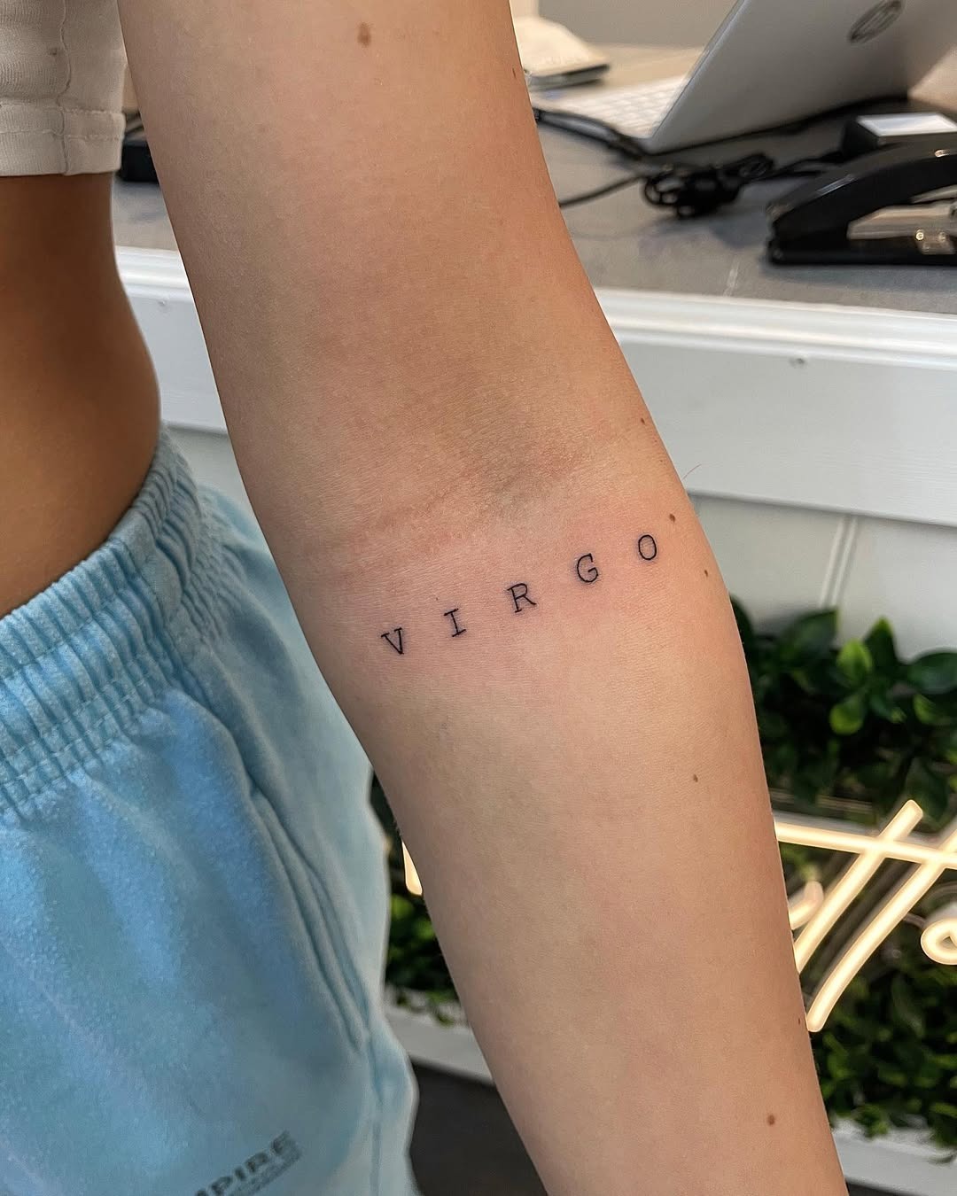 Sleek Virgo Tattoo for Minimalist Vibes Tattoo Design