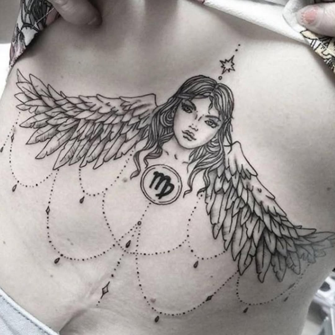 Symbolic zodiac tattoo with celestial elements Tattoo Design