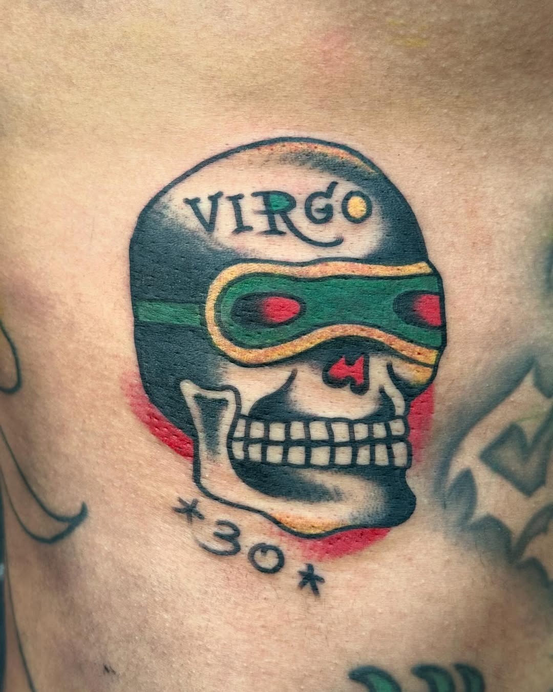 Vibrant Virgo Skull Tattoo with Unique Style Tattoo Design