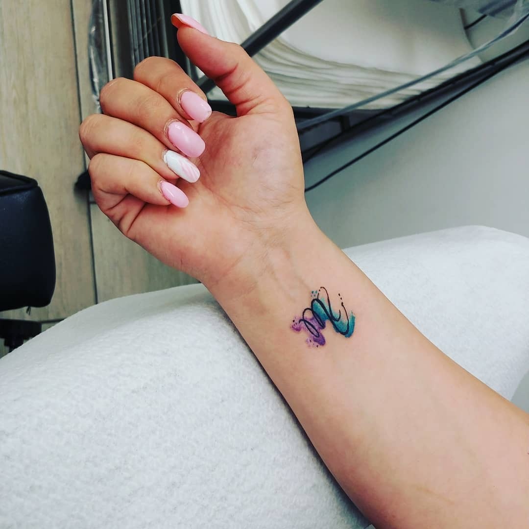 Vibrant Virgo Tattoo on Delicate Wrist Tattoo Design