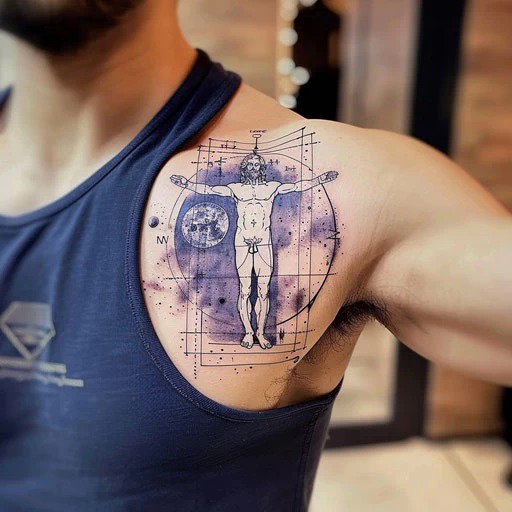 A Cosmic Chest Design Tattoo Design