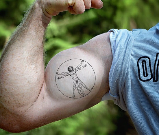 Bicep Classic with Circular Simplicity Tattoo Design