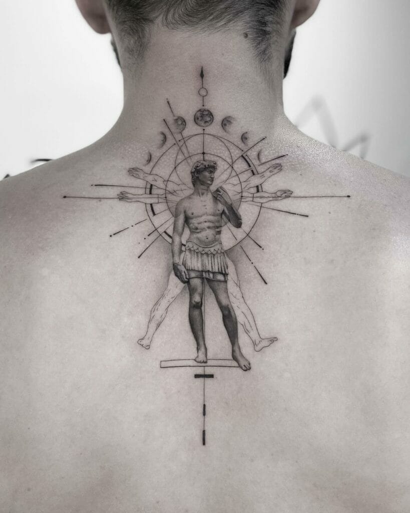 Modern Take on the Neck and Upper Back Tattoo Design